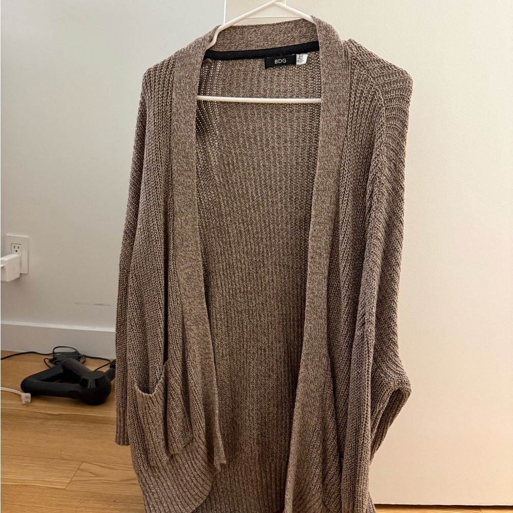 Urban Outfitters BDG Women's Taupe Open-Front Cardigan Size S